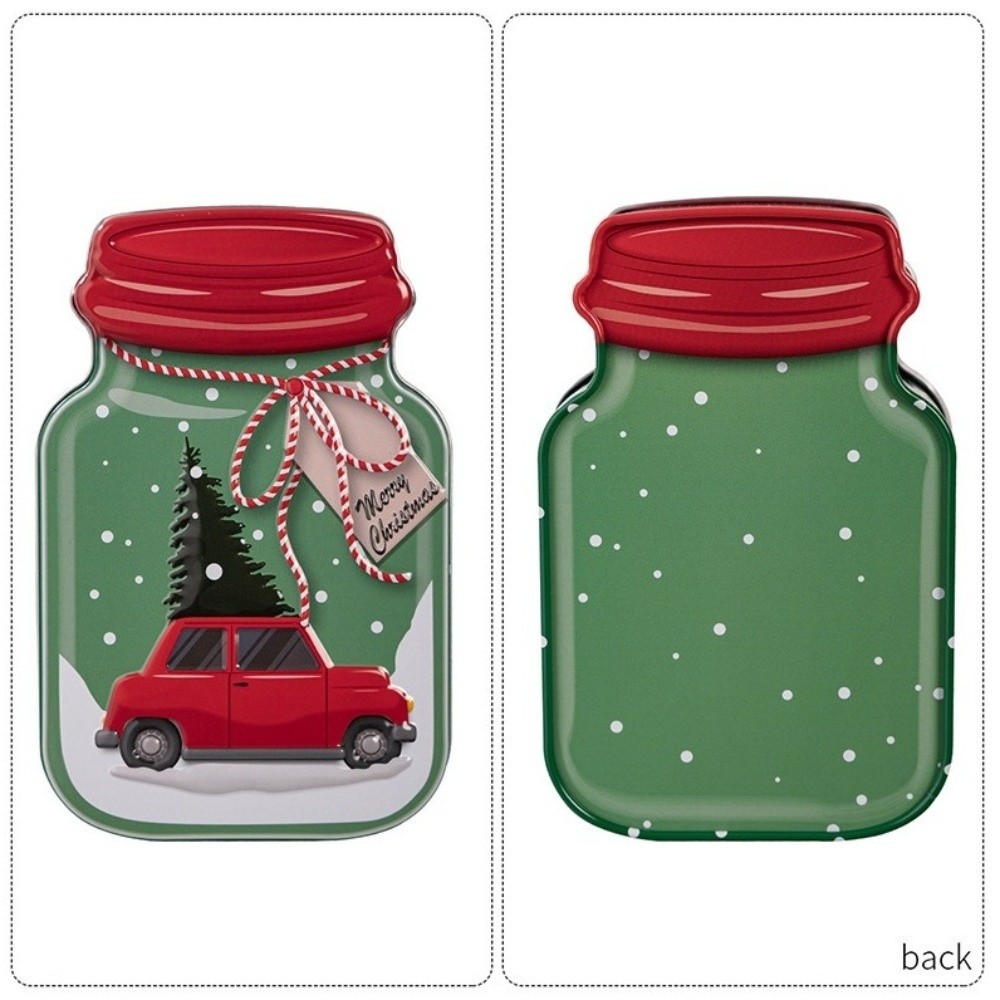 Tin Container Lid - Boîte en métal de Noël avec